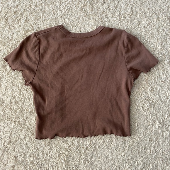 Coffee brown lettuce cut t-shirt from PacSun - Picture 4 of 4